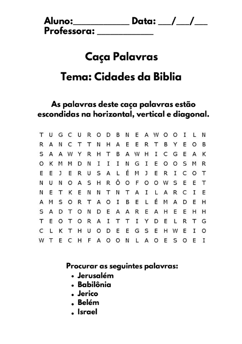 Caça-Palavras Bíblico